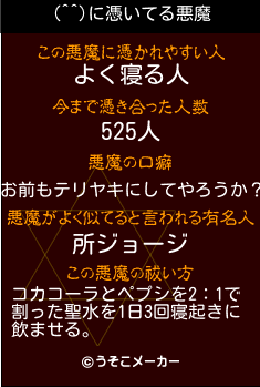 (^^)の悪魔祓いメーカー結果