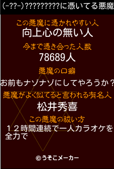 (-??-)?????????の悪魔祓いメーカー結果