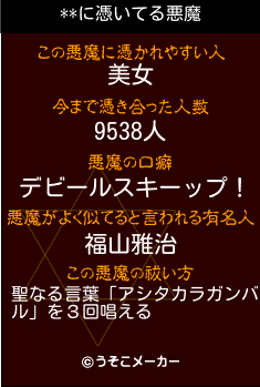 **の悪魔祓いメーカー結果