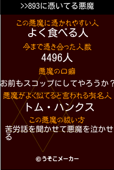 >>893の悪魔祓いメーカー結果