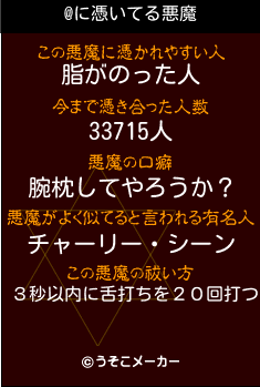 @の悪魔祓いメーカー結果