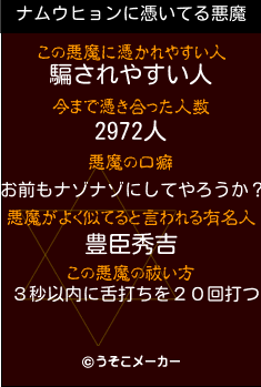 ナムウヒョンの悪魔祓いメーカー結果