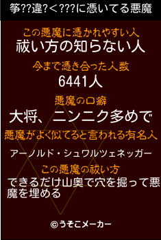 筝??違?＜???の悪魔祓いメーカー結果