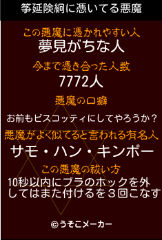 筝延険絅の悪魔祓いメーカー結果