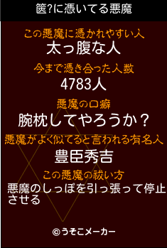 篋?の悪魔祓いメーカー結果