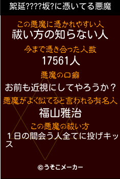 絮延????坂?の悪魔祓いメーカー結果