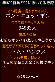 綛喝??絣狗????の悪魔祓いメーカー結果