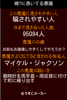 綣?の悪魔祓いメーカー結果