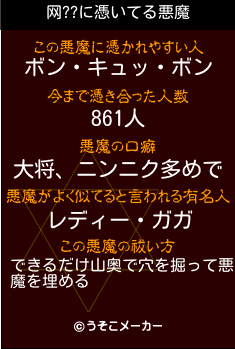 网??の悪魔祓いメーカー結果