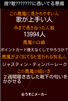 腟?散???????の悪魔祓いメーカー結果