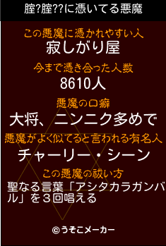 腟?腟??の悪魔祓いメーカー結果