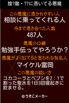 腟?膓鋇??の悪魔祓いメーカー結果