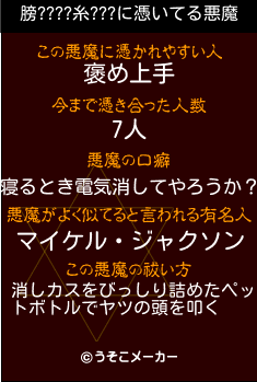 膀????糸???の悪魔祓いメーカー結果