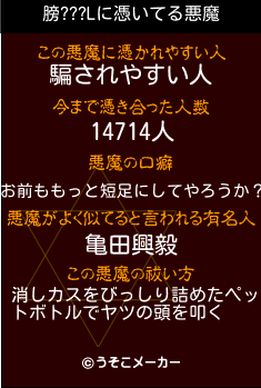 膀???Lの悪魔祓いメーカー結果