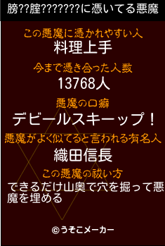 膀??腟???????の悪魔祓いメーカー結果