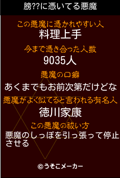 膀??の悪魔祓いメーカー結果