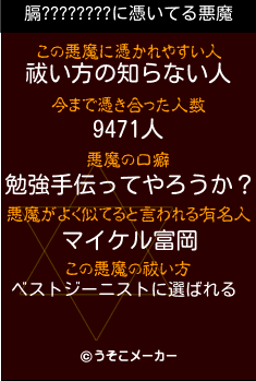 膈????????の悪魔祓いメーカー結果