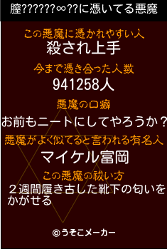 膣??????∞??の悪魔祓いメーカー結果