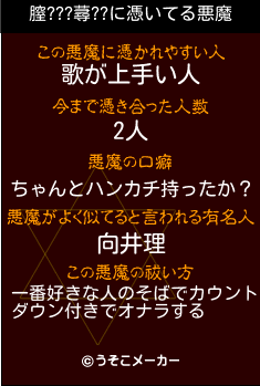 膣???蕁??の悪魔祓いメーカー結果