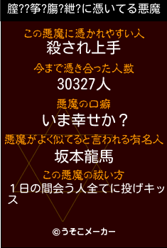 膣??筝?膓?紲?の悪魔祓いメーカー結果