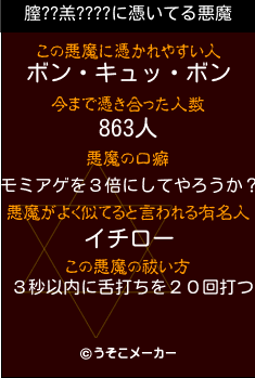 膣??羔????の悪魔祓いメーカー結果