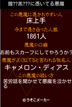 膣??羔???の悪魔祓いメーカー結果