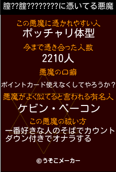 膣??腟????????の悪魔祓いメーカー結果