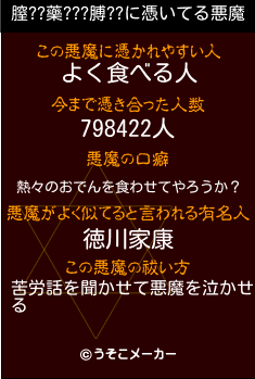 膣??藥???膊??の悪魔祓いメーカー結果