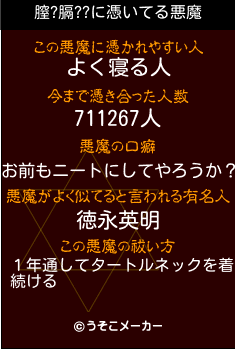 膣?膈??の悪魔祓いメーカー結果