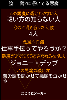 膣   臂?の悪魔祓いメーカー結果