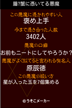 膰?蟹の悪魔祓いメーカー結果