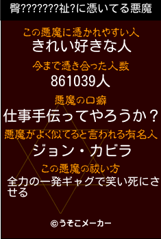 臀???????祉?の悪魔祓いメーカー結果