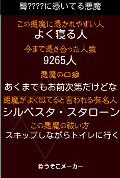 臀????の悪魔祓いメーカー結果