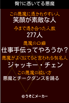 臀?の悪魔祓いメーカー結果