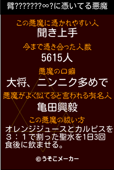 臂???????∞?の悪魔祓いメーカー結果