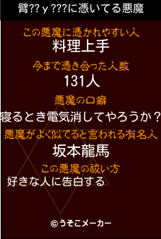 臂??у???の悪魔祓いメーカー結果