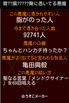 臂??膈?????臀の悪魔祓いメーカー結果