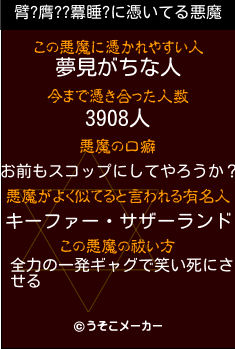 臂?膺??羃睡?の悪魔祓いメーカー結果