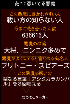 莇?の悪魔祓いメーカー結果