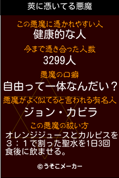 莢の悪魔祓いメーカー結果