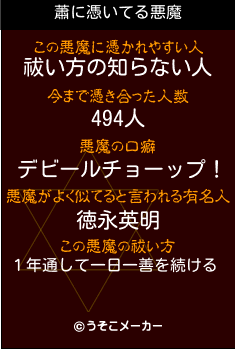 蕭の悪魔祓いメーカー結果