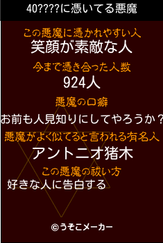 40????の悪魔祓いメーカー結果