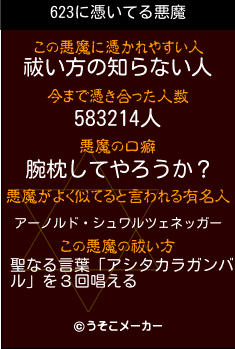 623の悪魔祓いメーカー結果