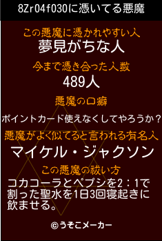 8Zr04f030の悪魔祓いメーカー結果