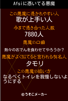 Afsiの悪魔祓いメーカー結果