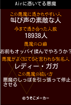 Airの悪魔祓いメーカー結果