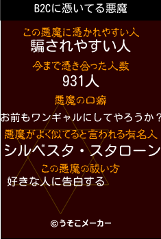 B2Cの悪魔祓いメーカー結果