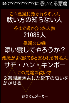 D4C???????????の悪魔祓いメーカー結果