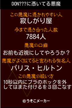 DON???の悪魔祓いメーカー結果