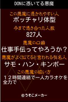 DONの悪魔祓いメーカー結果